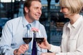 Happy couple toasting red wine Royalty Free Stock Photo