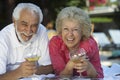 Happy Couple With Wine Glasses Royalty Free Stock Photo