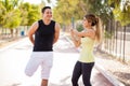 Happy couple working out together Royalty Free Stock Photo