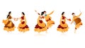 Happy couples character in dancing pose Royalty Free Stock Photo