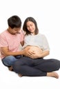 Happy couples,Couples attending antenatal Class together Royalty Free Stock Photo