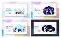 Happy Couples Sports, Dating Activity Website Landing Page Set, Male and Female Characters Fencing, Playing Ping Pong, Dancing Royalty Free Stock Photo