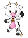 The happy cow is dancing with the good movement