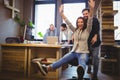 Happy coworkers enjoying in creative office Royalty Free Stock Photo