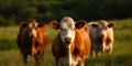 happy cows in the farm, bottles of milk in the factory, eco products. Generative AI