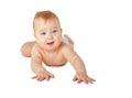 Happy crawling baby boy Royalty Free Stock Photo