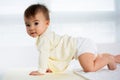 Happy crawling baby. Royalty Free Stock Photo