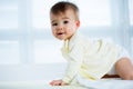 Happy crawling baby. Royalty Free Stock Photo