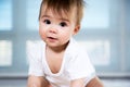 Happy crawling baby. Royalty Free Stock Photo