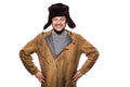 Happy crazy russian man smiling Royalty Free Stock Photo