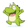 Happy crocodile or alligator jumping Royalty Free Stock Photo