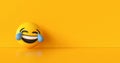 Happy and crying emoji  background, social media and communications concept image, banner size, copyspace for your individual text Royalty Free Stock Photo