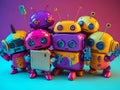 happy cte robots smiling taking selfie-summer vibes