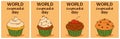 Happy Cupcake Day with delicious different cupcake collection of postcards