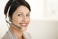 Happy customer service operator