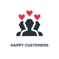 happy customers icon. client satisfaction concept symbol design