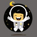 Happy cute astronaut vector graphic