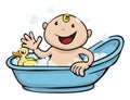 Happy cute baby bath time Royalty Free Stock Photo