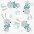 Happy cute baby bunny rabbit pattern Royalty Free Stock Photo