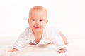 Happy cute baby on white background