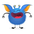 Happy cute cartoon monster. Halloween vector illustration. Royalty Free Stock Photo