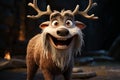 happy cute funny perfect beautiful playful joyful adorable pretty animated reindeer fawn stag, nature animated, wildlife Royalty Free Stock Photo