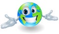 Happy cute globe character