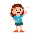 happy cute kid girl with thumb up sign Royalty Free Stock Photo