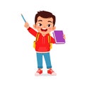 happy cute kid little boy girl ready to back to school Royalty Free Stock Photo