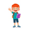 happy cute kid little boy girl ready to back to school Royalty Free Stock Photo