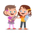 happy cute kid play with friend together Royalty Free Stock Photo