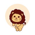 happy cute lion adorable cartoon doodle