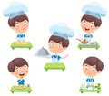 Happy Cute Little Chef Cooking Royalty Free Stock Photo