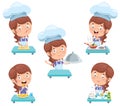 Happy Cute Little Chef Cooking Royalty Free Stock Photo