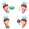 Happy Cute Little Chef Cooking Royalty Free Stock Photo