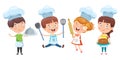 Happy Cute Little Chef Cooking Royalty Free Stock Photo