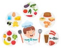 Happy Cute Little Chef Cooking Royalty Free Stock Photo