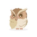 Happy cute owl cartoon, vector illustration Royalty Free Stock Photo