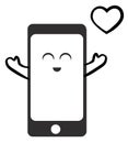 A happy cute smart phone