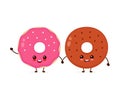 Happy cute smiling donuts. Vector