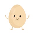 Happy cute smiling egg. Vector flat cartoon Royalty Free Stock Photo