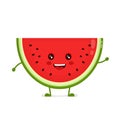 Happy cute smiling funny watermelon.