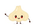 Happy cute smiling garlic. Vector