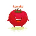 Happy cute smiling tomato