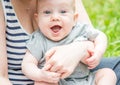 Happy cute toddler baby boy laughing Royalty Free Stock Photo