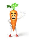 Happy 3d cartoon of carrot