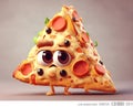 Happy 3D pizza slice character giving a thumbs up Generative AI