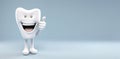 Happy 3d Tooth Macot giving thumb up.