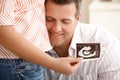 Happy dad with pregnant wife Royalty Free Stock Photo