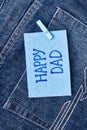 Happy Dad`s greeting card.